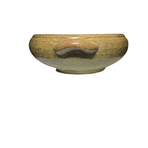 Handmade Studio Pottery Signed Shallow Bowl Earthy Tones Boho Neutral Style - Picture 4 of 9